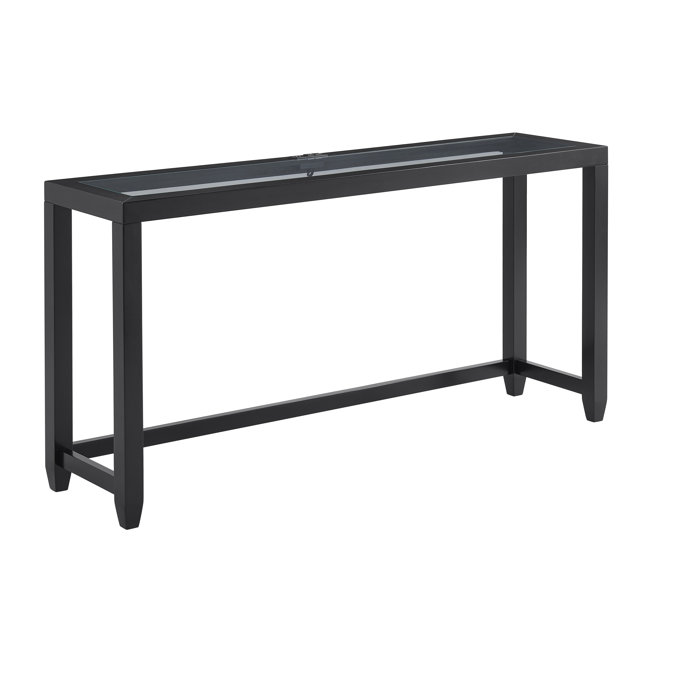 Wade Logan® Arystan Glass Top Counter Height Bar Console Table with 3
